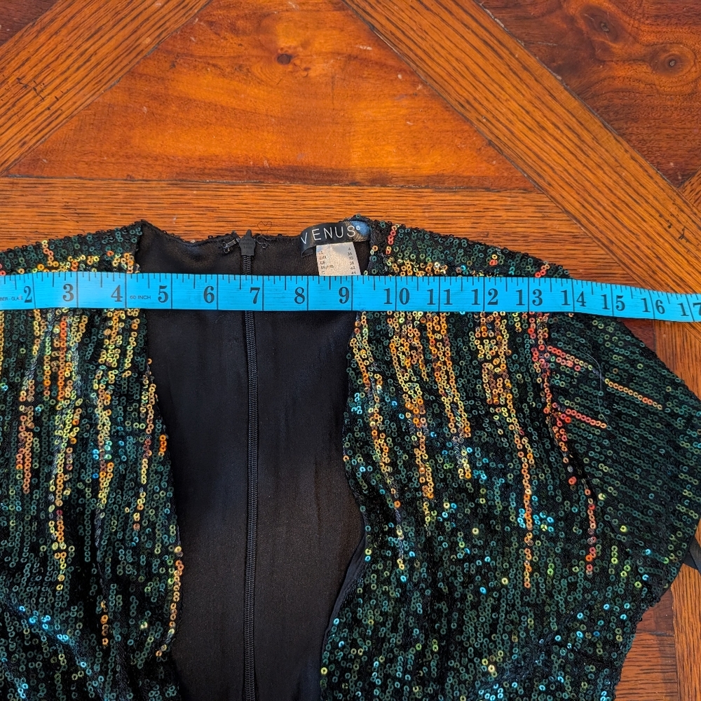 Venus Low Plunge Sequin Mini Dress - Size 4 - Picture 13 of 13